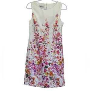 Brannan Sleeveless Floral Print Zip Up Sheath Dress Size 6